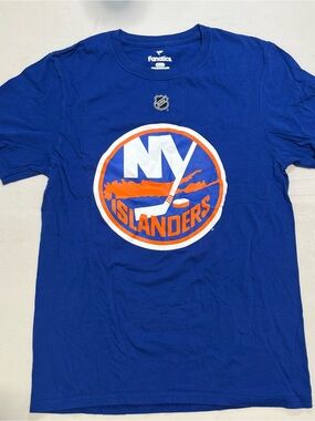 Fanatics Royal Blue NY Islanders Graphic Tee with Orange and White Logo